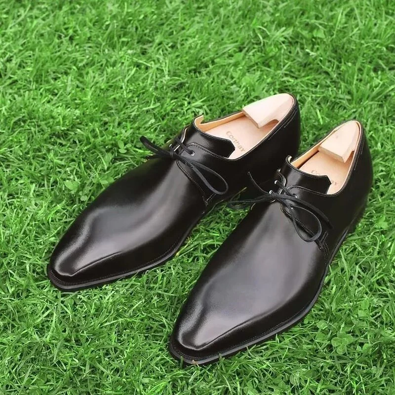 Men's Black Classic Oxfords Business Derby Shoes