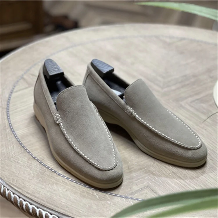 Breathable Square Toe Business Casual Suede Nubuck Men's Shoes