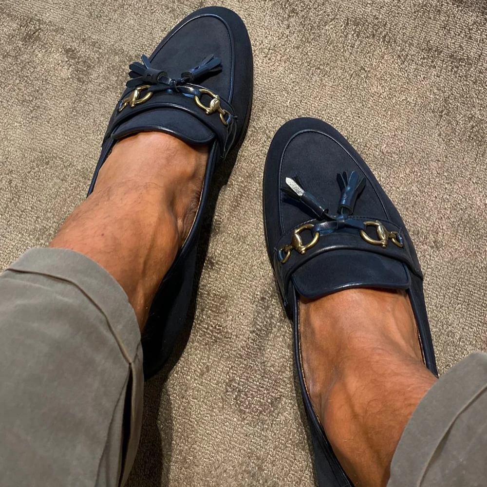 Navy Suede Tassel Loafer