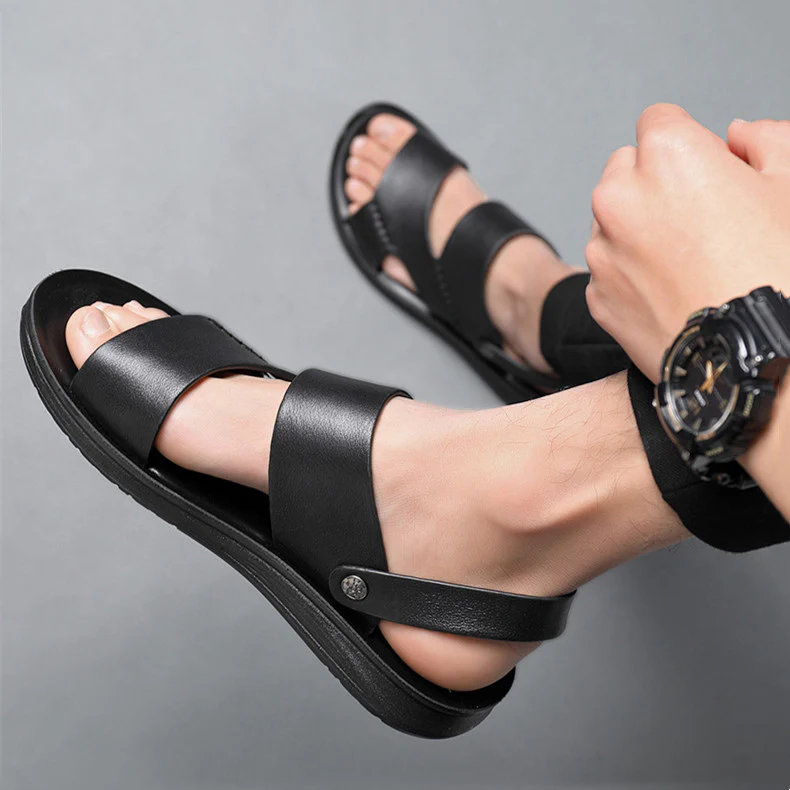 Leather summer new trendy drag dual-purpose beach shoes fashion sandals