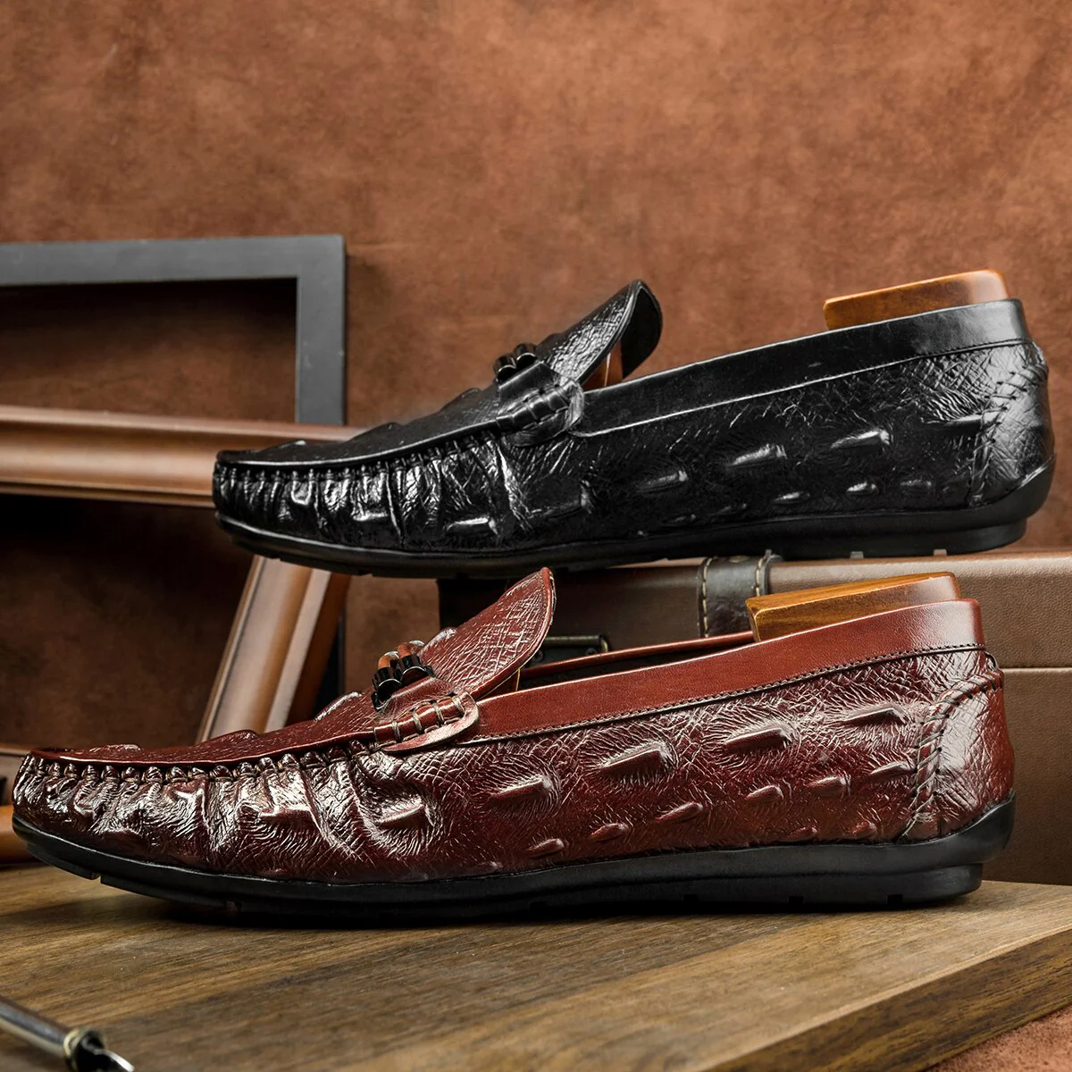 2021 New Design Loafers Men Genuine Leather Slip-on Shoes