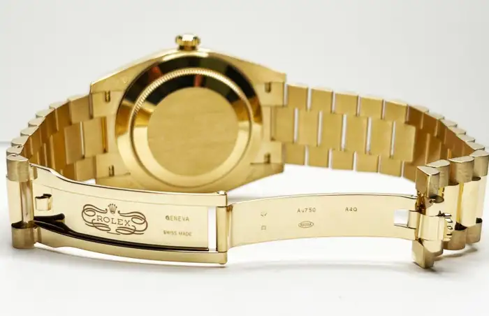 Rolex Day-Date 40 Onyx 10 Baguette Diamond Dial 18K Yellow Gold President Men's Watch 228238