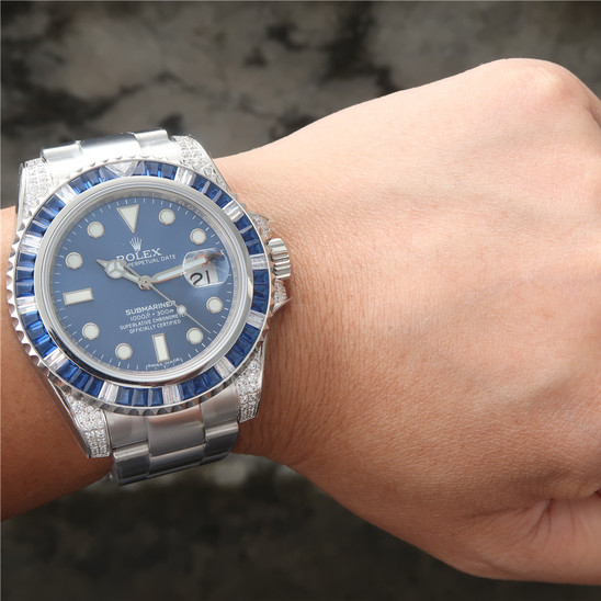 Rolex Submariner Date 116659 SABR 18K White Gold Diamonds Sapphires 41MM