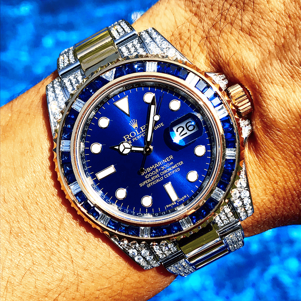 Rolex Submariner Date 116659 SABR 18K White Gold Diamonds Sapphires 41MM