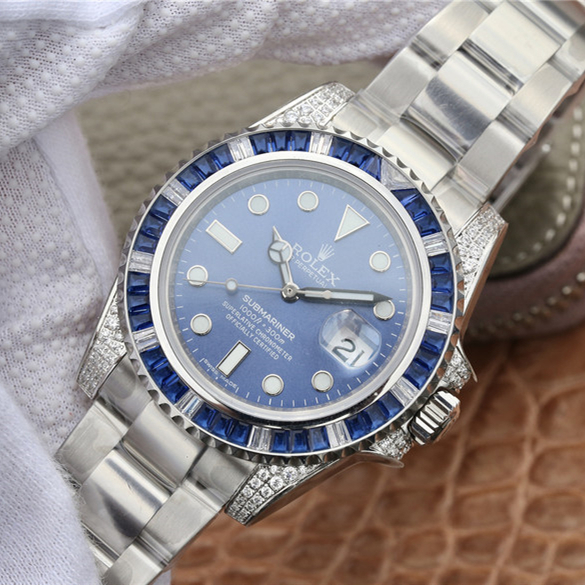 Rolex Submariner Date 116659 SABR 18K White Gold Diamonds Sapphires 41MM