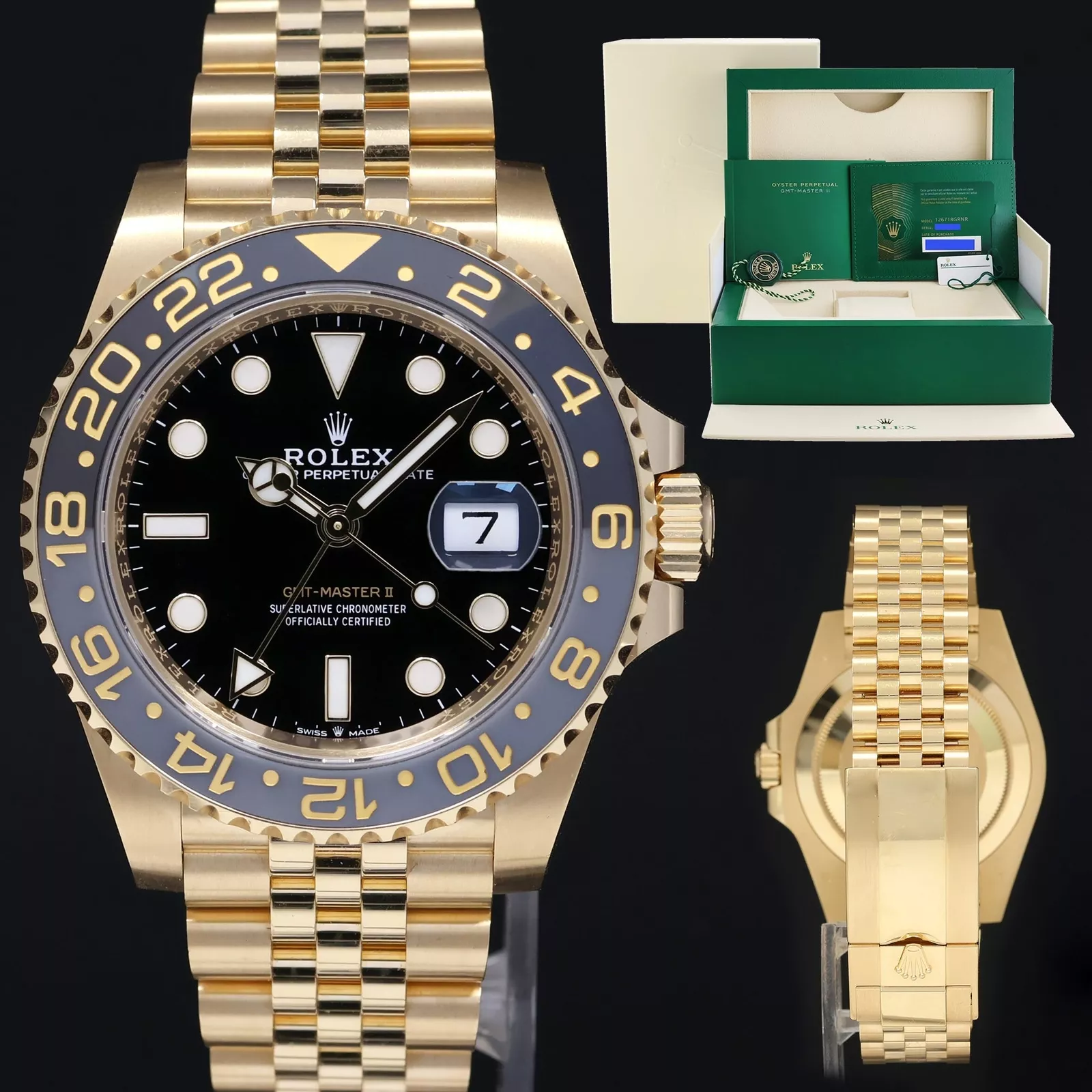 NEW Rolex GMT-Master II 18k Yellow Gold & Ceramic 40mm Jubilee Watch '24 126718