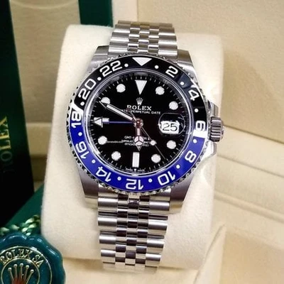 Rolex GMT Master II Pepsi Black Dial / Sprite Black Dial  / Batman Black Dial Stainless Steel Mens Watch 126710blro-0001  40mm