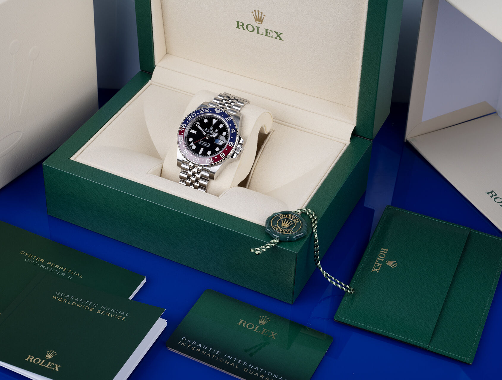 Rolex GMT Master II Pepsi Black Dial / Sprite Black Dial  / Batman Black Dial Stainless Steel Mens Watch 126710blro-0001  40mm