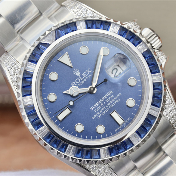 Rolex Submariner Date 116659 SABR 18K White Gold Diamonds Sapphires 41MM