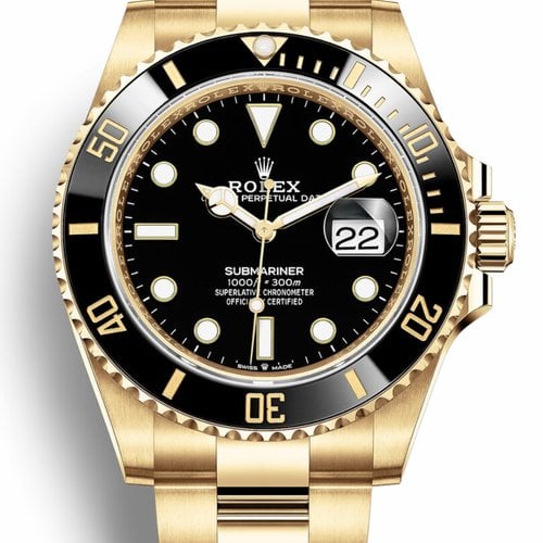 Submariner Date Black Dial Yellow Gold Men's Watch 41mm