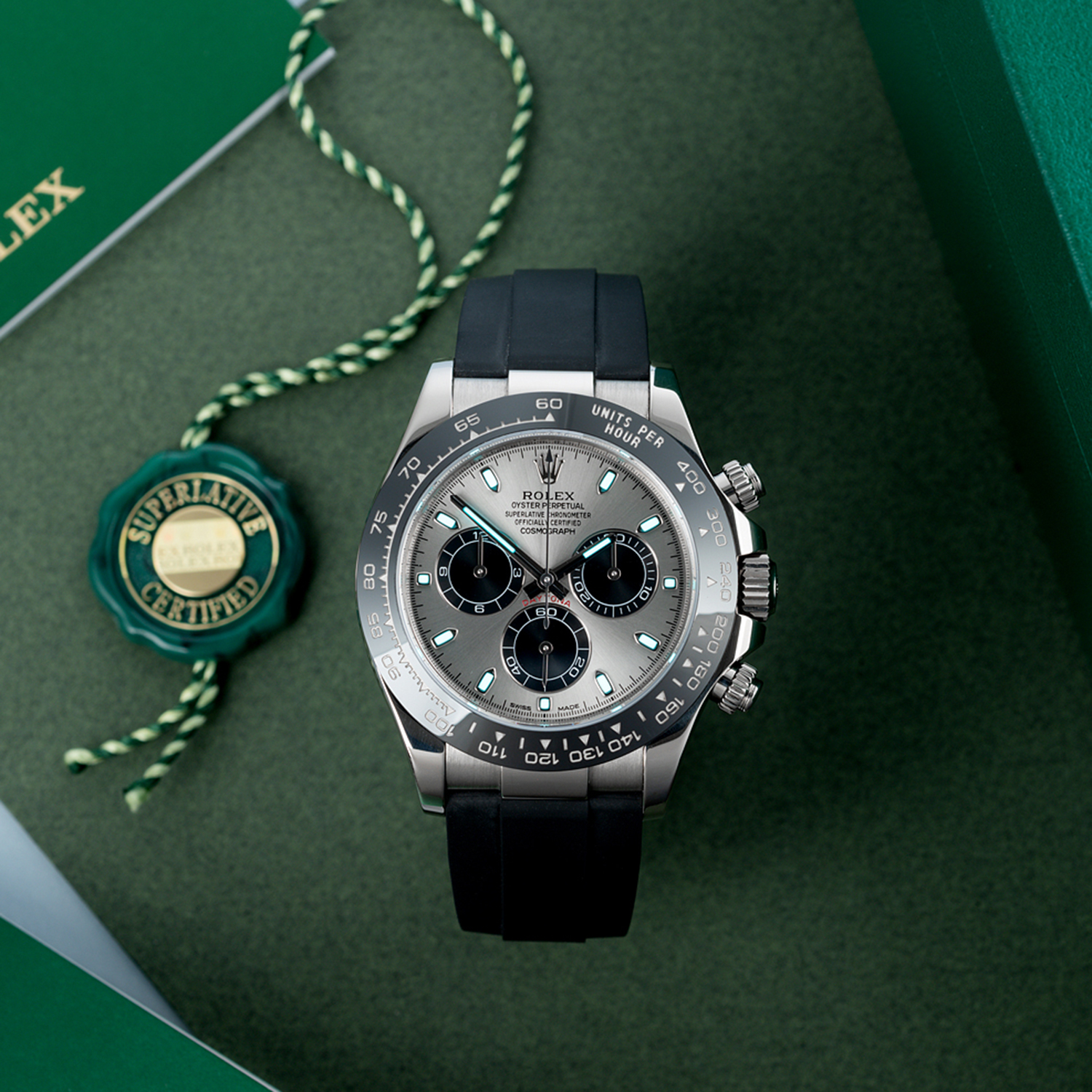 ⚡Big Discount-Rolex Daytona White Gold Steel Dial Oysterflex Strap 116519ln-0027