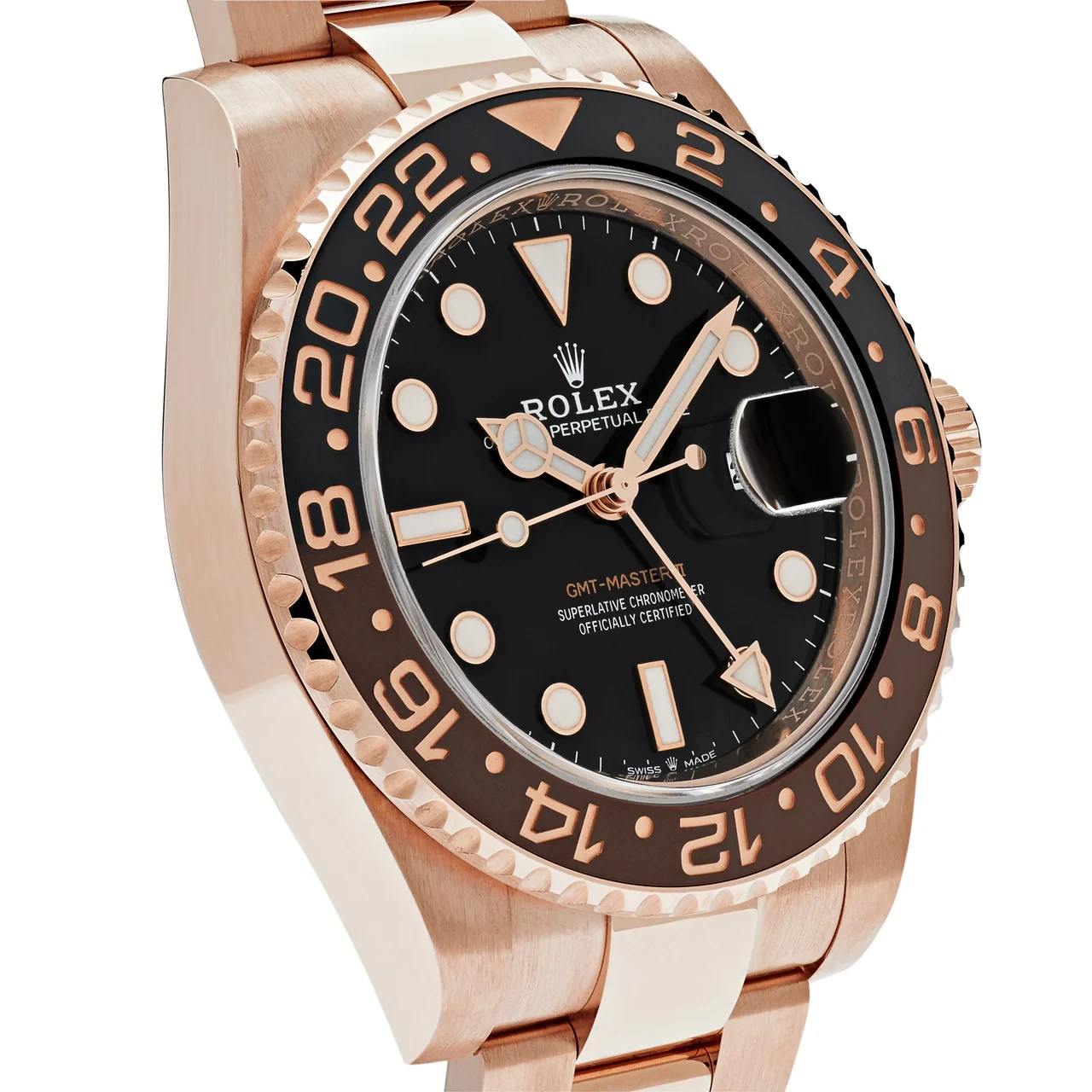 Rolex GMT Master II ‘Rootbeer’ Rose Gold 40mm Automatic Oyster Black Dial Brown and Black Ceramic Bezel Ref. 126715CHNR-0001
