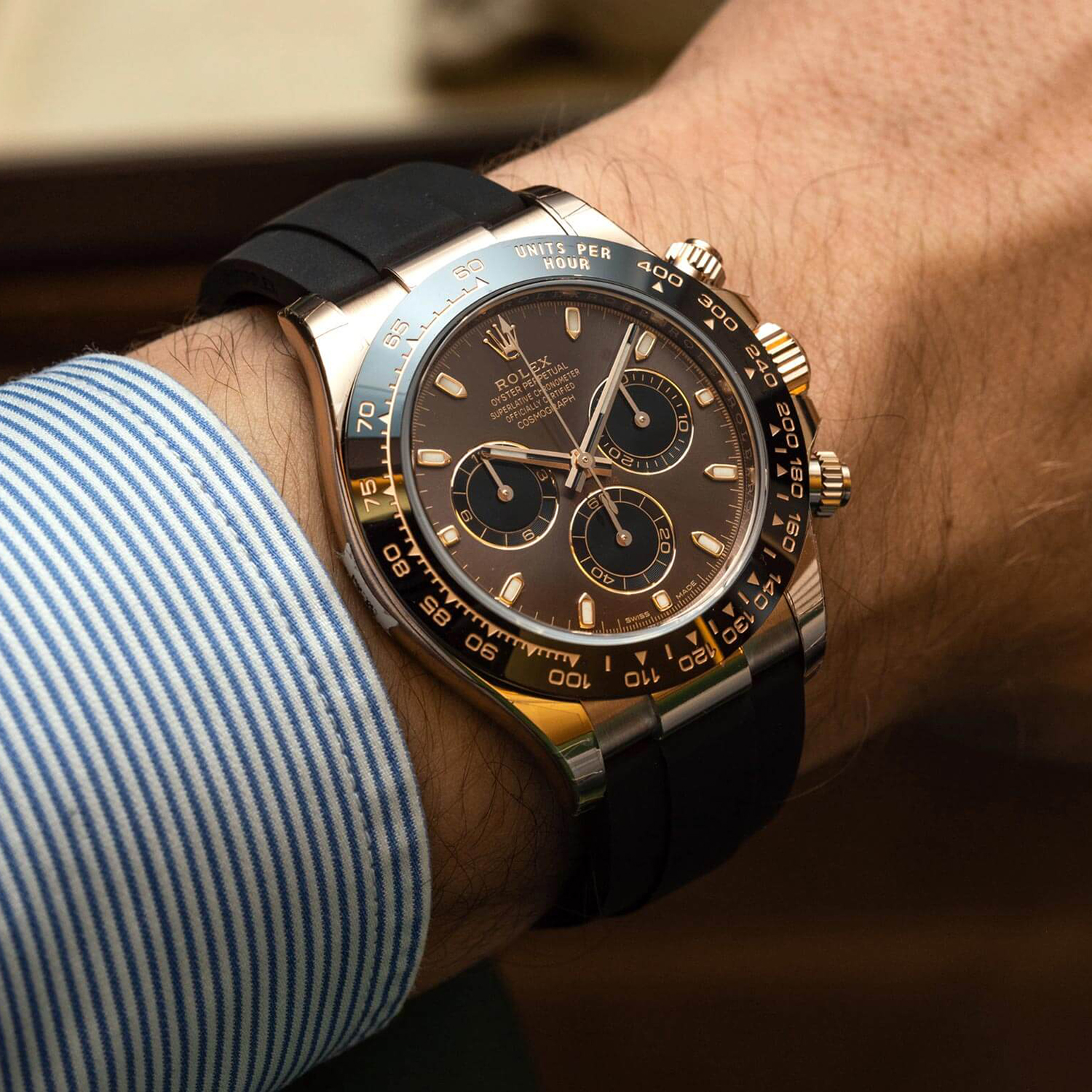 Rolex Cosmograph Daytona Everose Gold Chocolate Oysterflex M116515LN-0041