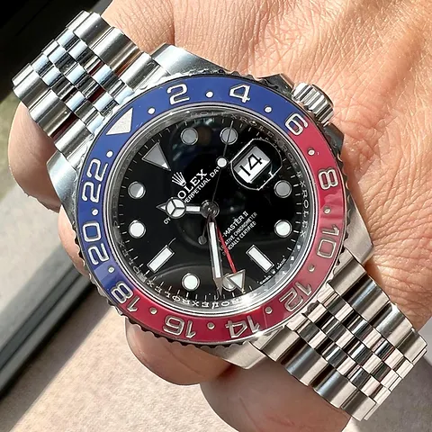 Rolex GMT Master II Pepsi Black Dial / Sprite Black Dial  / Batman Black Dial Stainless Steel Mens Watch 126710blro-0001  40mm