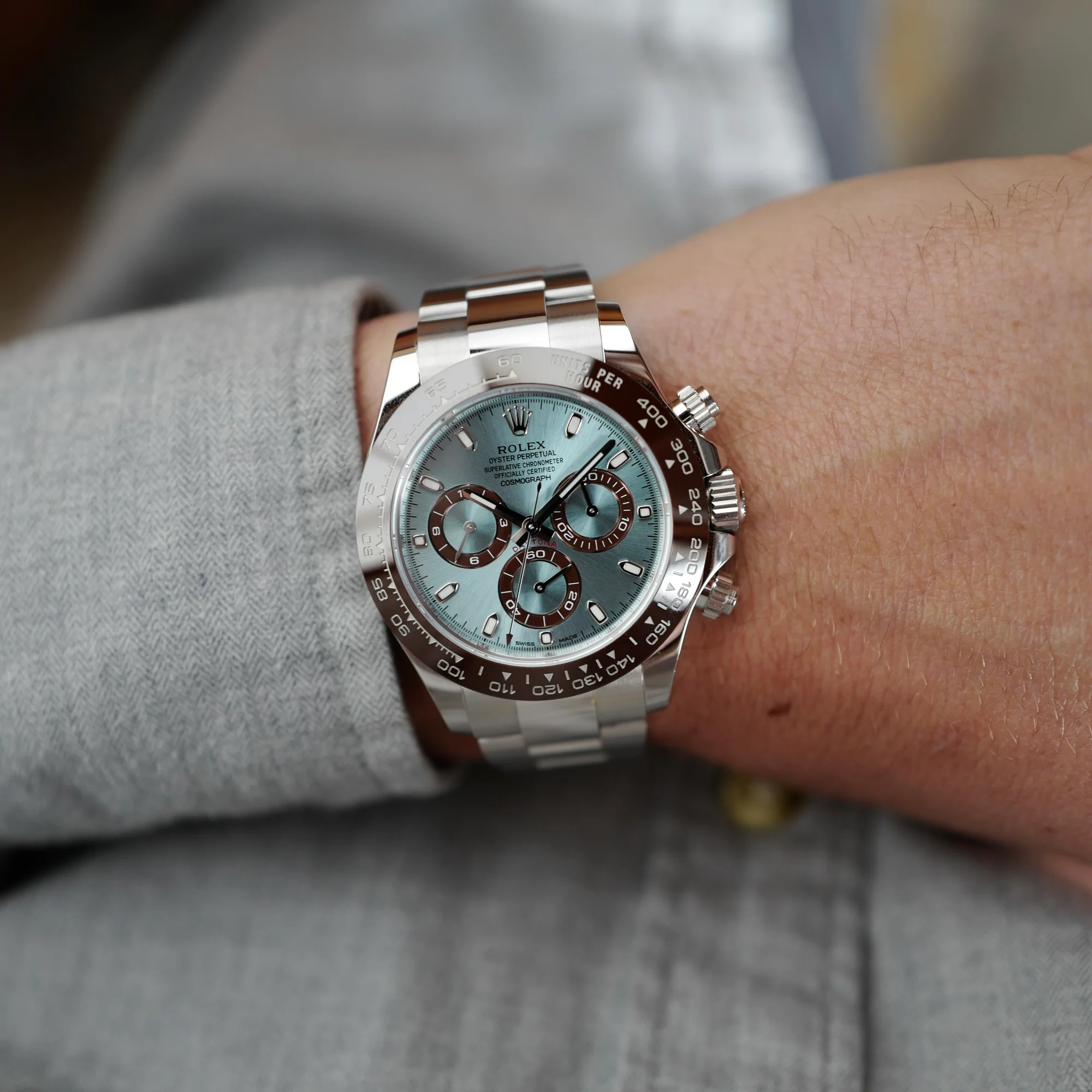 Rolex Cosmograph Daytona 40mm Platinum Ice-Blue Dial m116506 Series