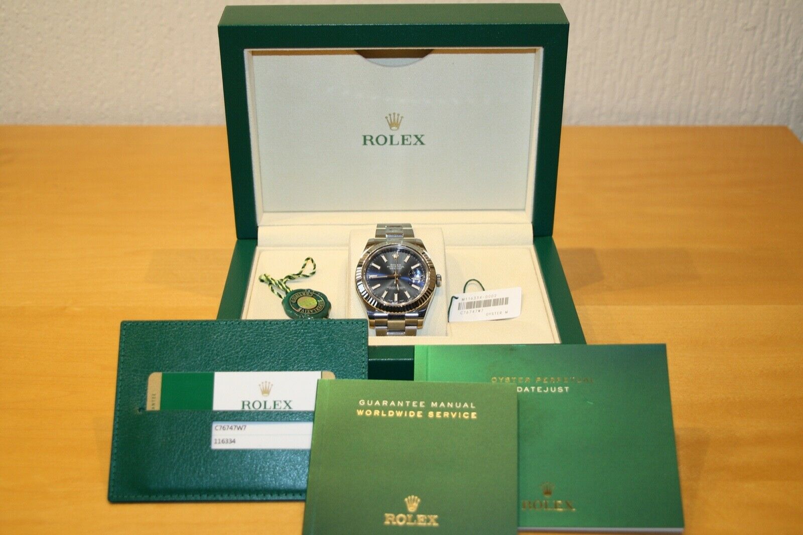 Datejust 41mm Oystersteel and white gold Men's Watch with blue dial