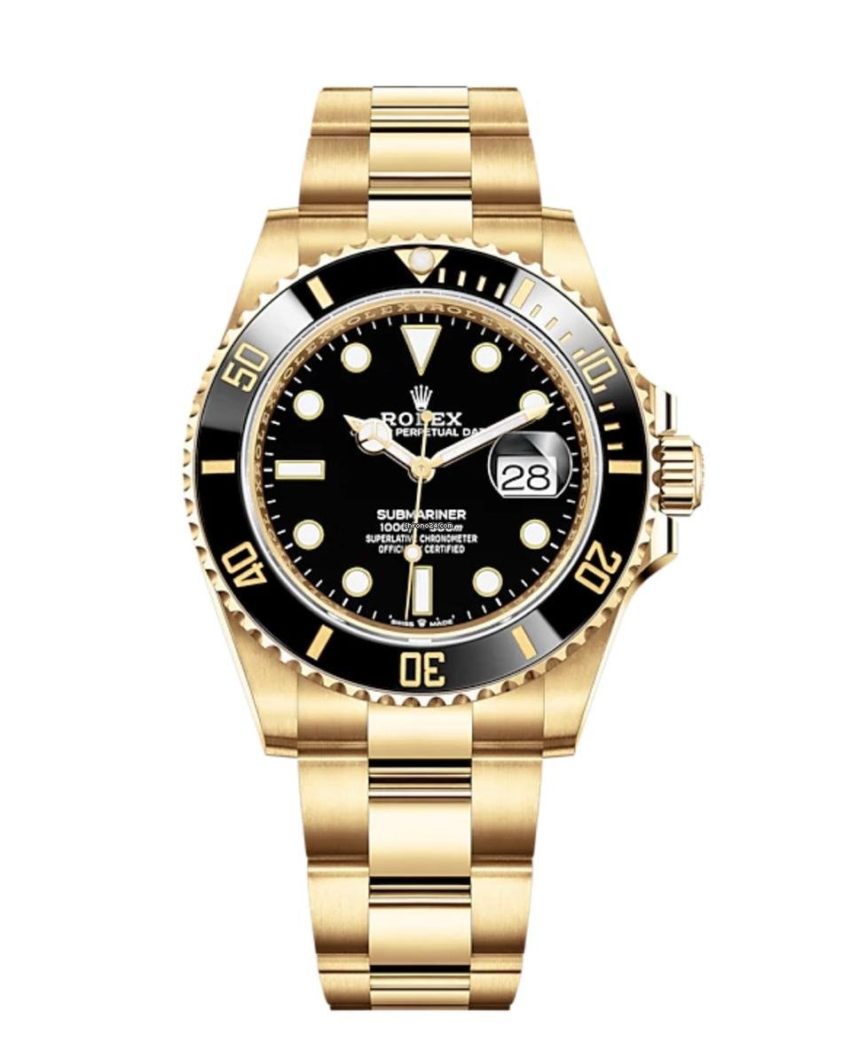 Submariner Date Black Dial Yellow Gold Men's Watch 41mm