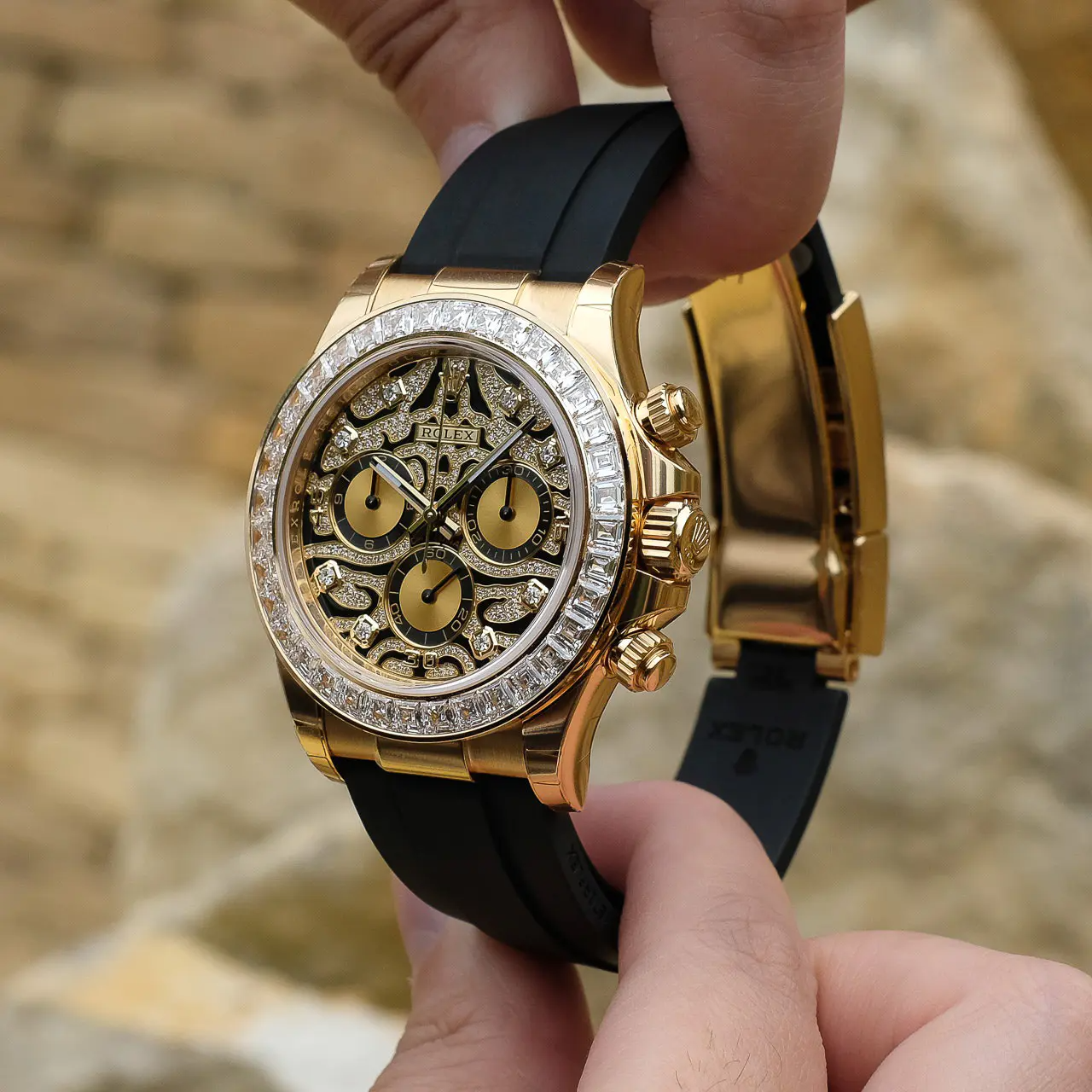 Rolex Cosmograph 116588TBR Daytona Yellow Gold Eye of Tiger 40mm