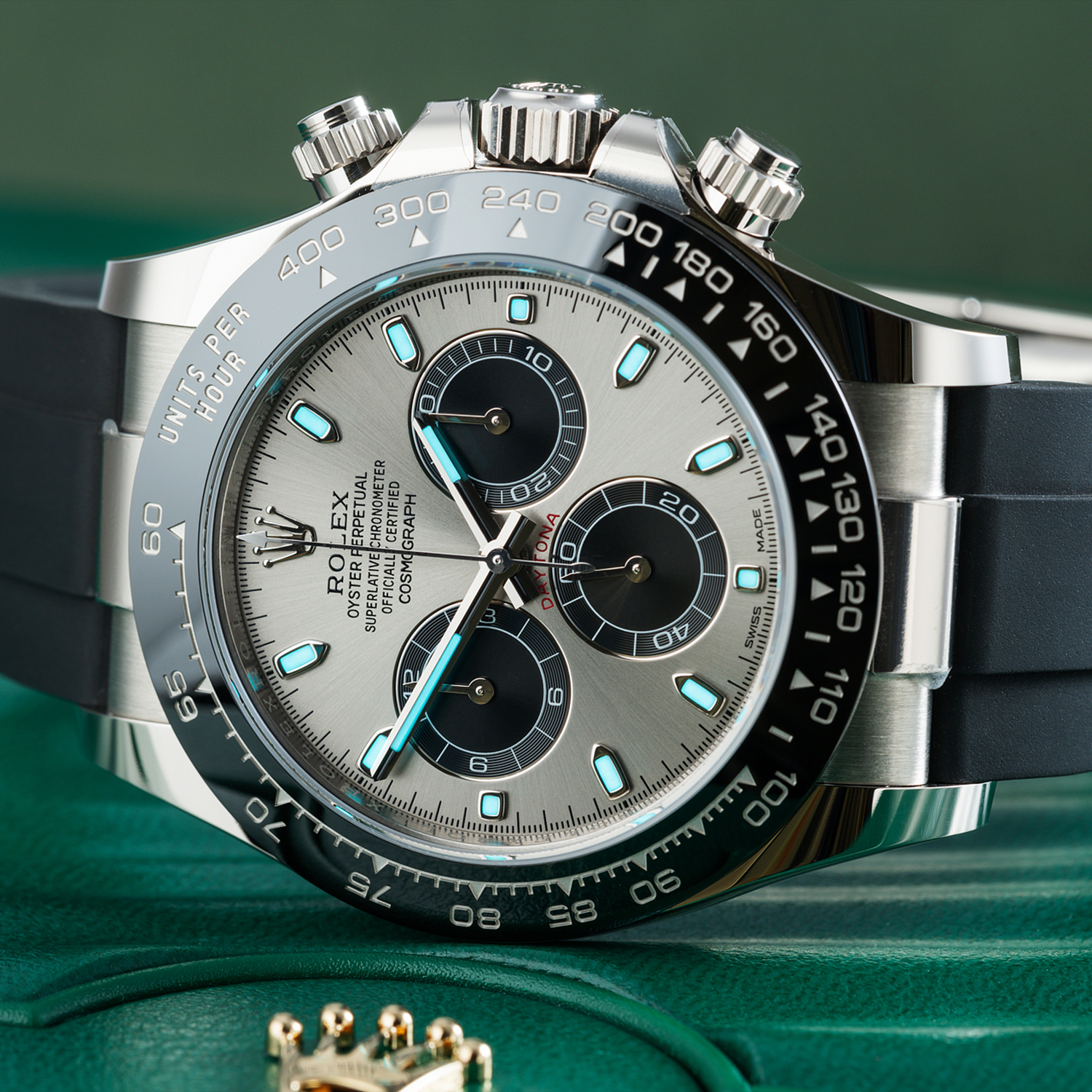 ⚡Big Discount-Rolex Daytona White Gold Steel Dial Oysterflex Strap 116519ln-0027