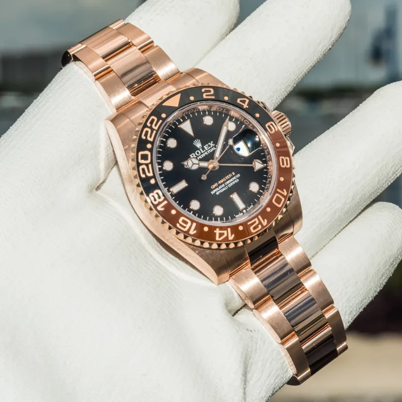 Rolex GMT Master II ‘Rootbeer’ Rose Gold 40mm Automatic Oyster Black Dial Brown and Black Ceramic Bezel Ref. 126715CHNR-0001