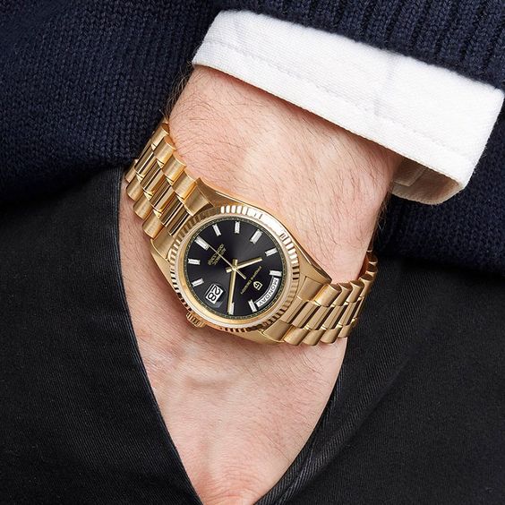 Rolex Day-Date 40 Onyx 10 Baguette Diamond Dial 18K Yellow Gold President Men's Watch 228238