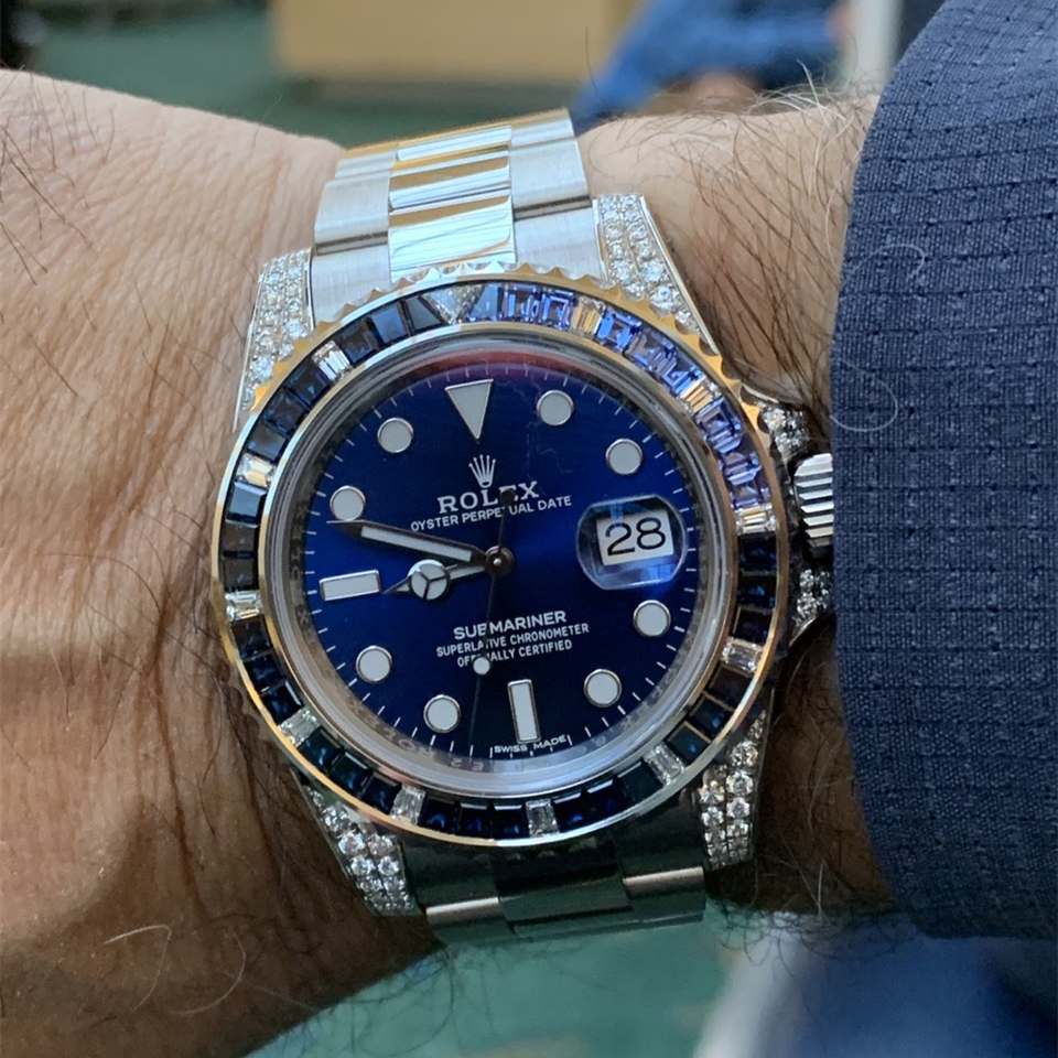 Rolex Submariner Date 116659 SABR 18K White Gold Diamonds Sapphires 41MM