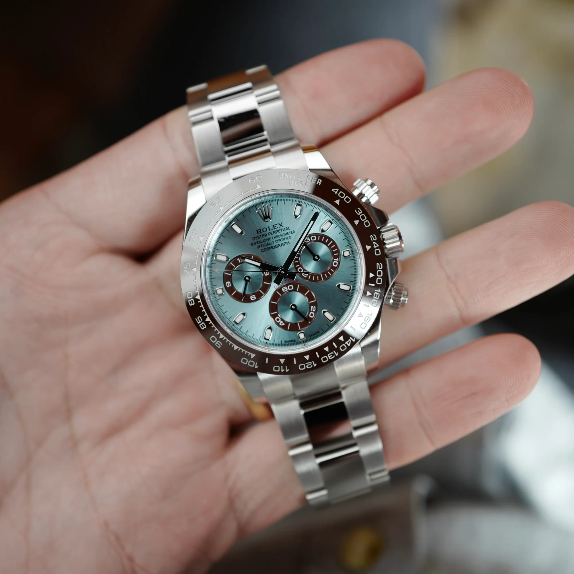 Rolex Cosmograph Daytona 40mm Platinum Ice-Blue Dial m116506 Series
