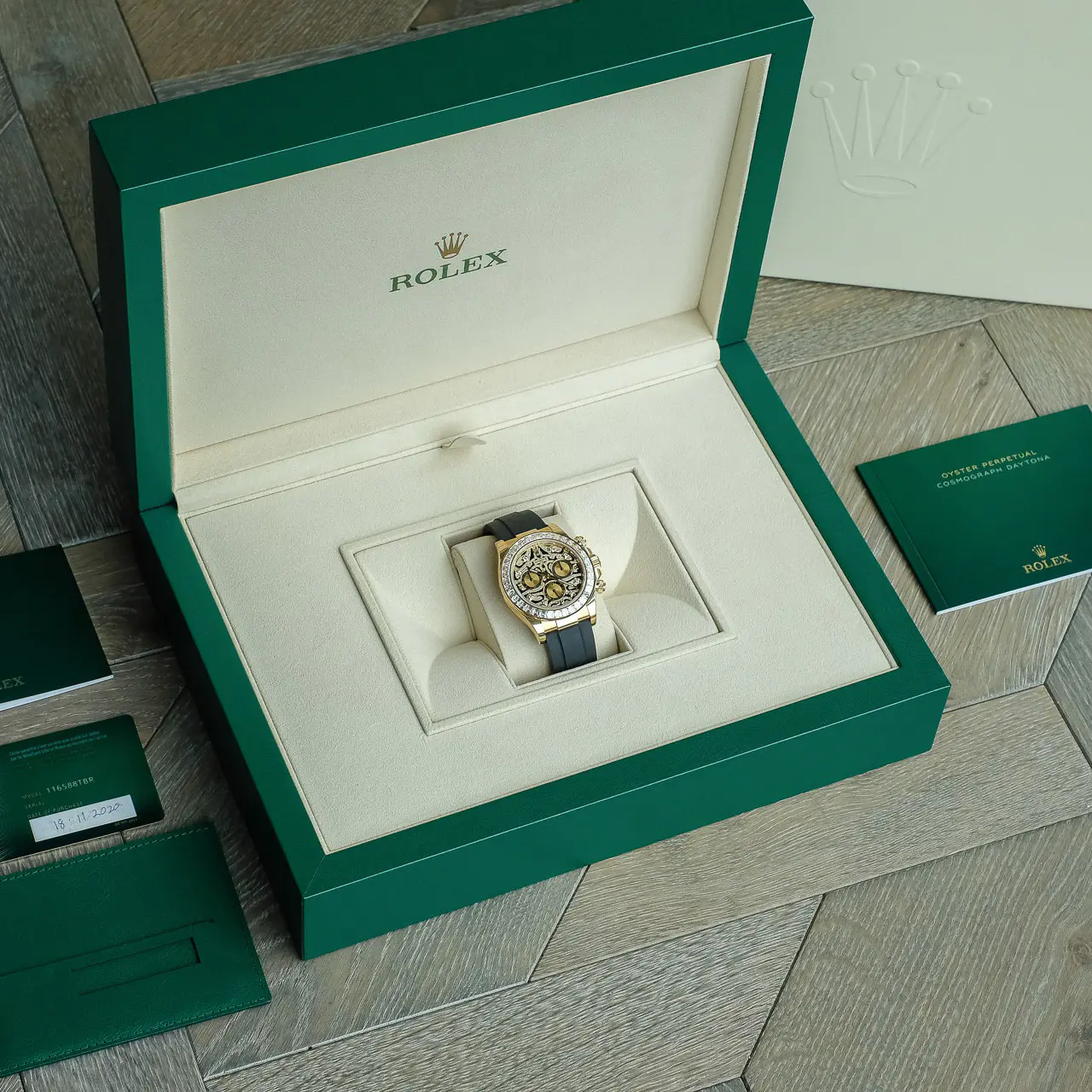 Rolex Cosmograph 116588TBR Daytona Yellow Gold Eye of Tiger 40mm