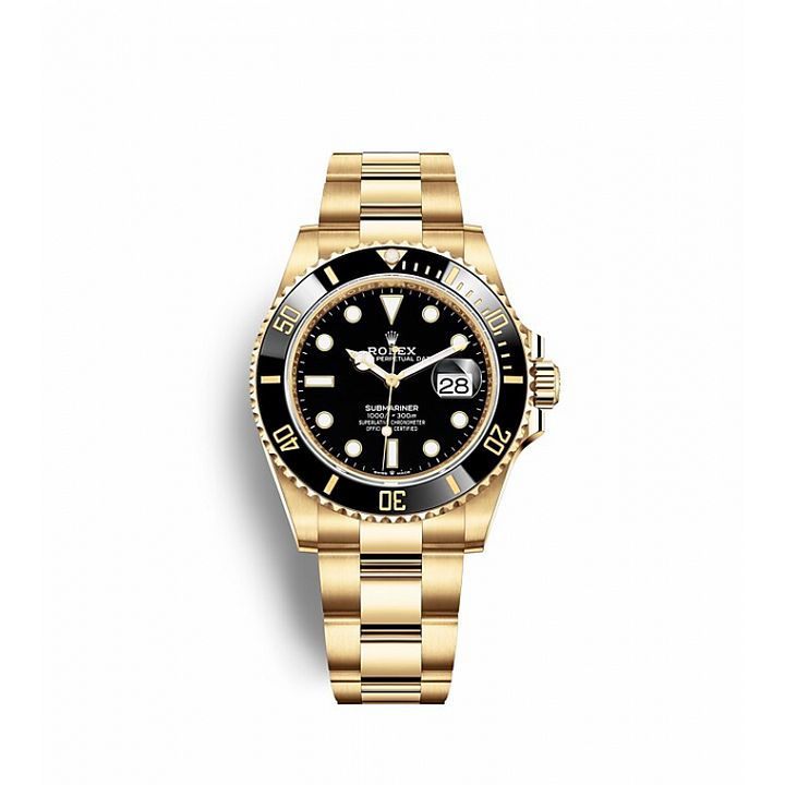 Submariner Date Black Dial Yellow Gold Men's Watch 41mm