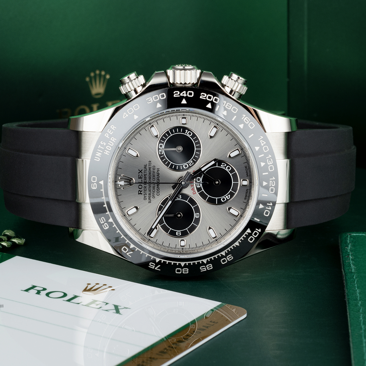 ⚡Big Discount-Rolex Daytona White Gold Steel Dial Oysterflex Strap 116519ln-0027