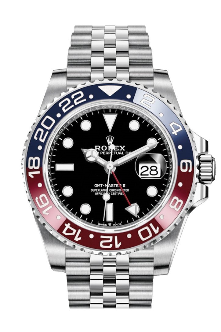 Rolex GMT Master II Pepsi Black Dial / Sprite Black Dial  / Batman Black Dial Stainless Steel Mens Watch 126710blro-0001  40mm
