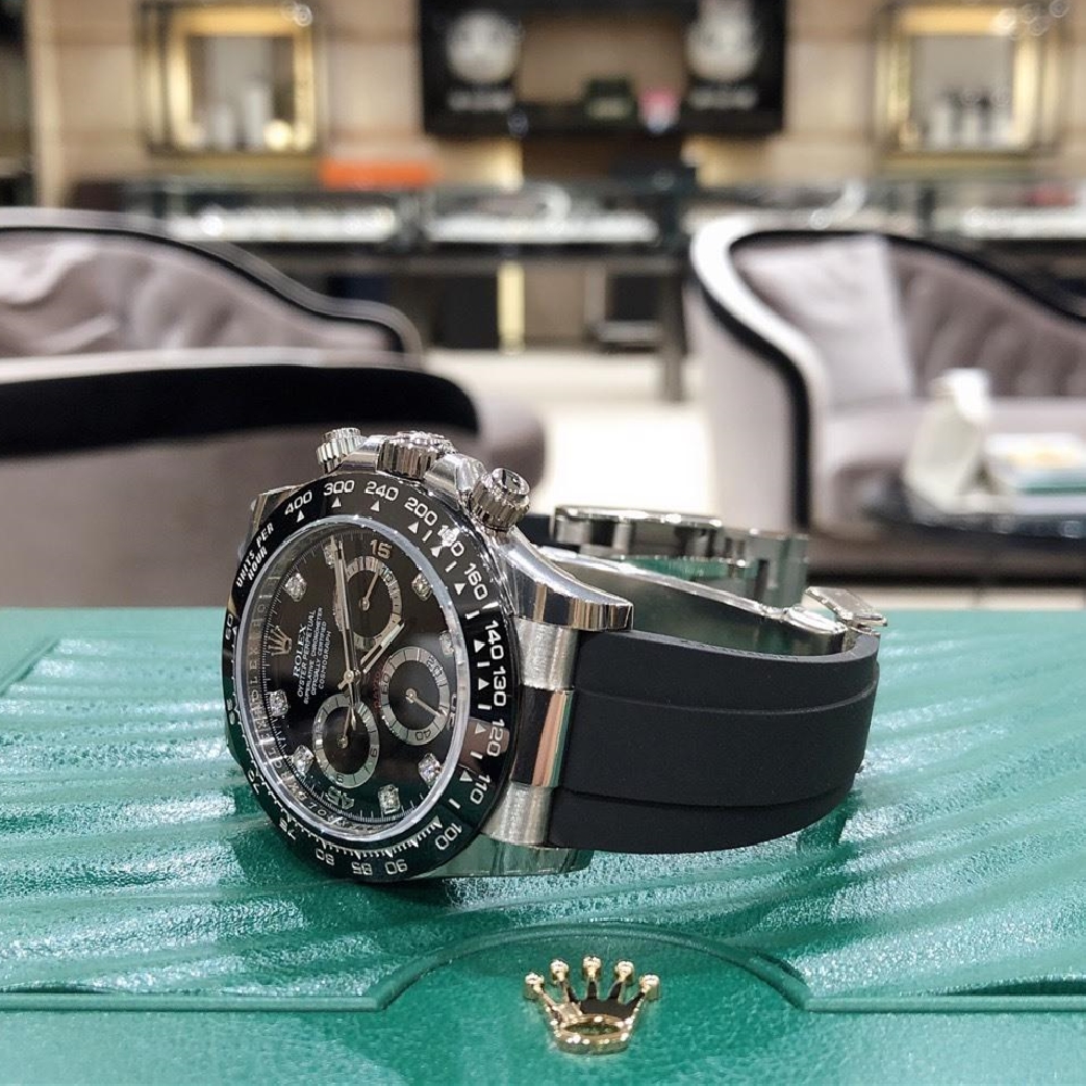 Rolex Daytona White Gold Black Dial Oysterflex Strap 116519LN-0025