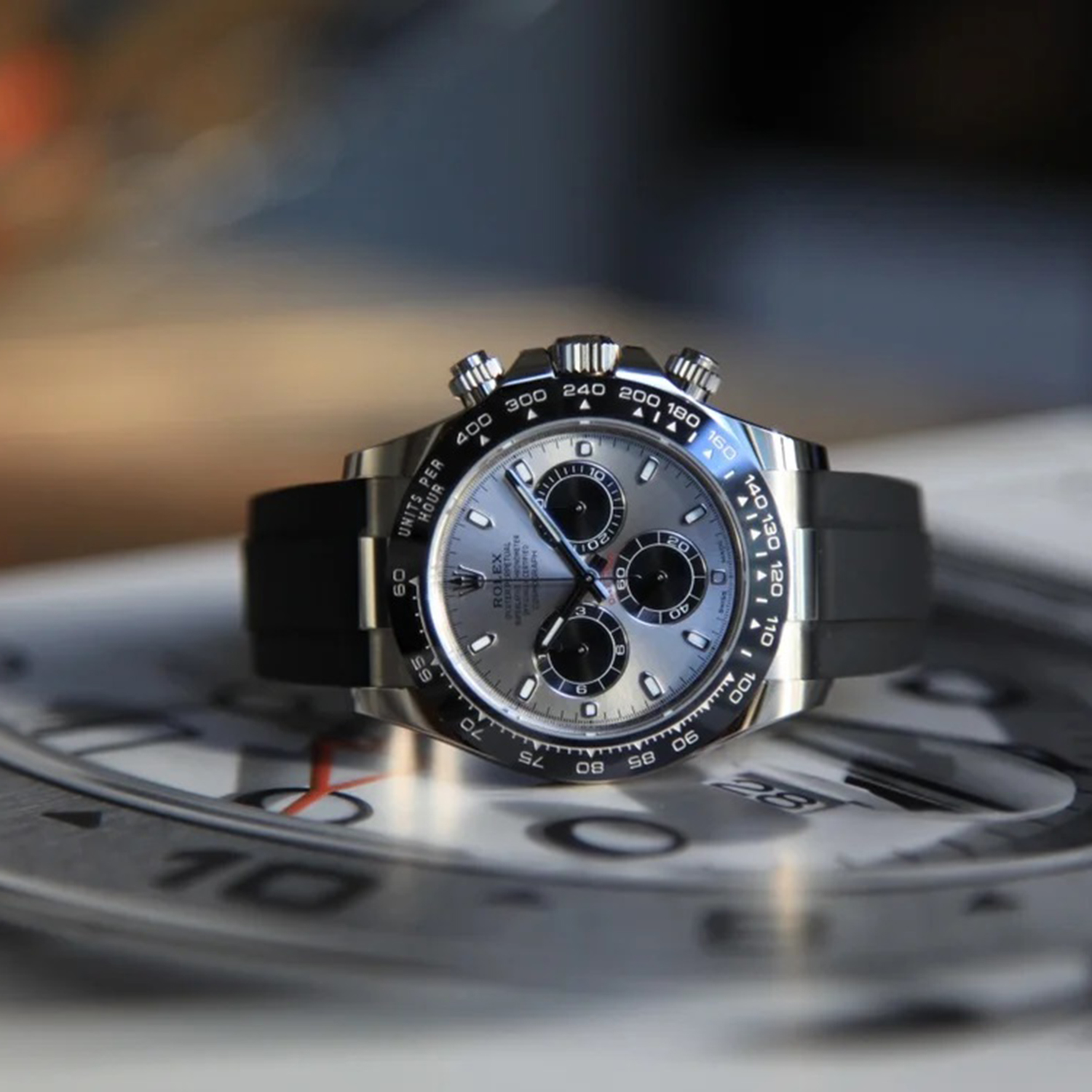 ⚡Big Discount-Rolex Daytona White Gold Steel Dial Oysterflex Strap 116519ln-0027