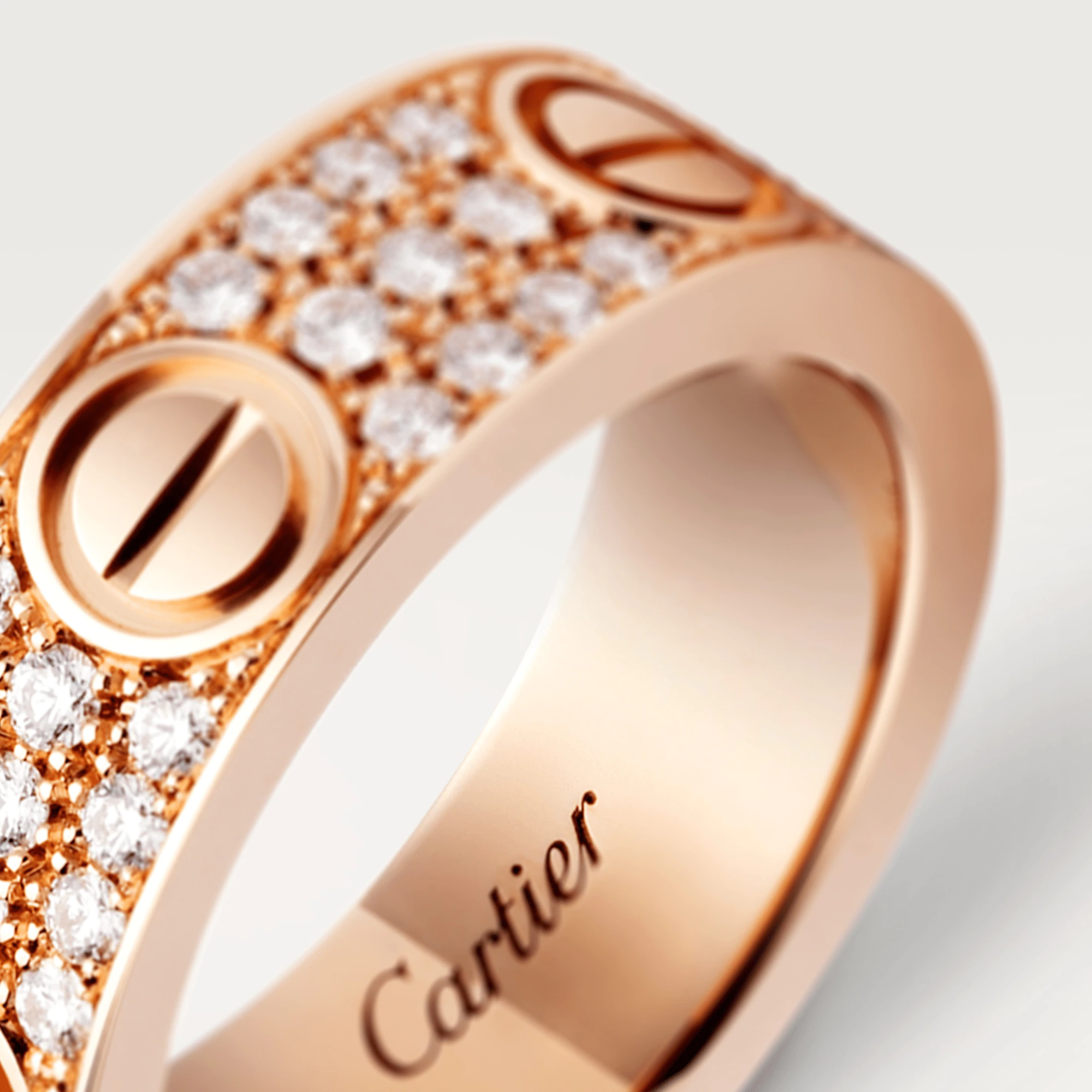 LOVE RING, DIAMOND-PAVED