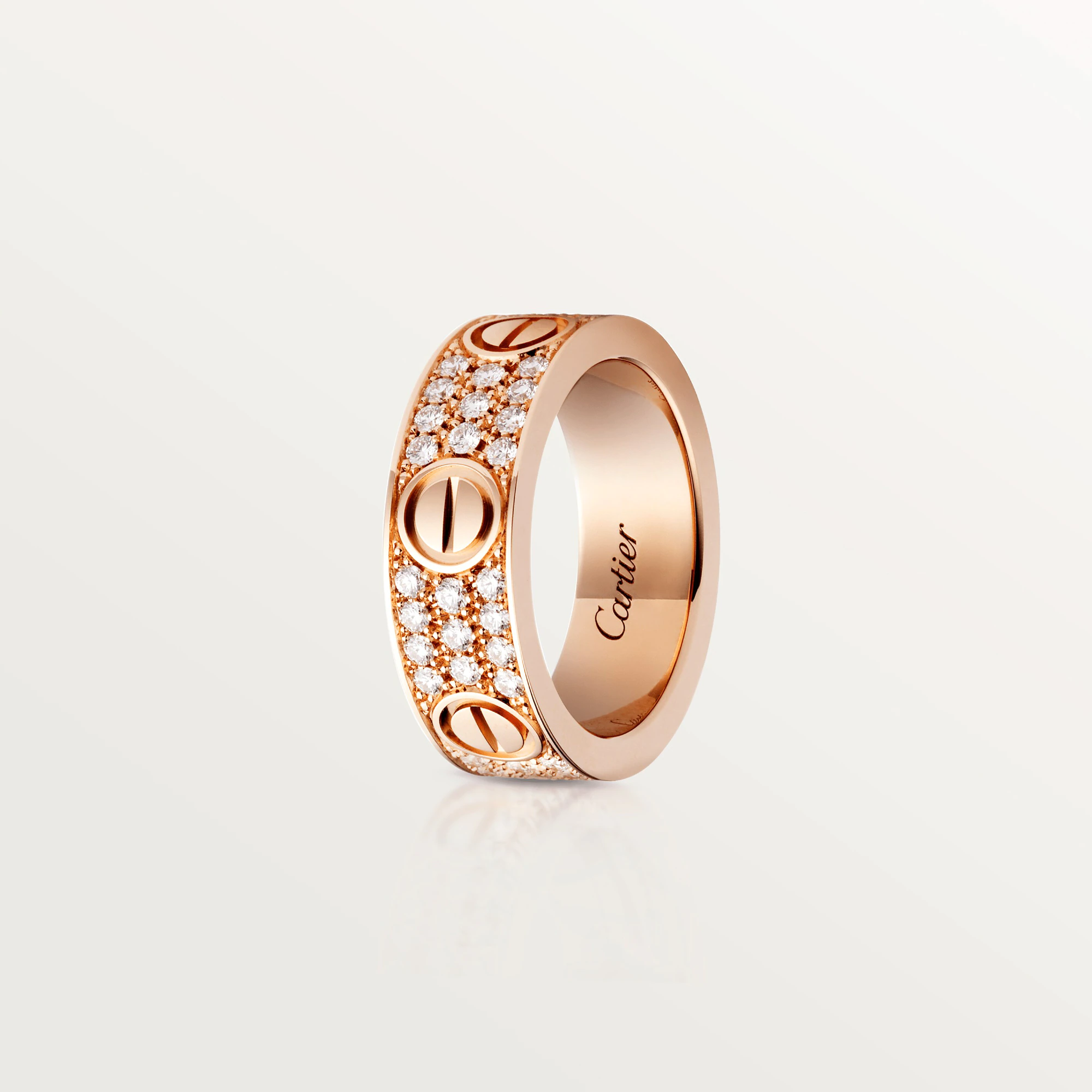 LOVE RING, DIAMOND-PAVED