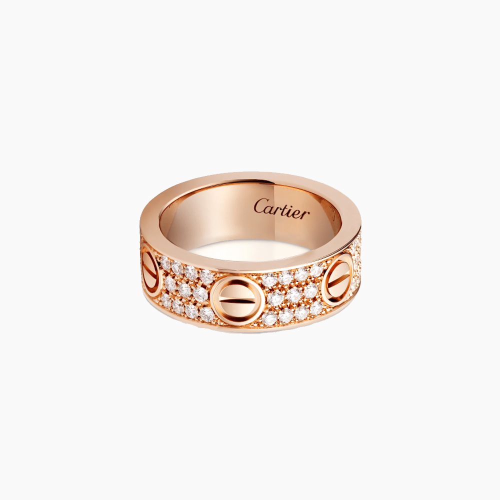 LOVE RING, DIAMOND-PAVED