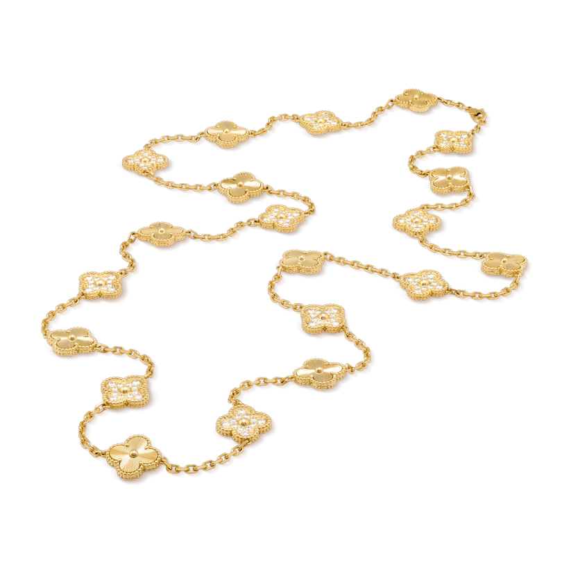 Vintage Alhambra long necklace, 20 motifs