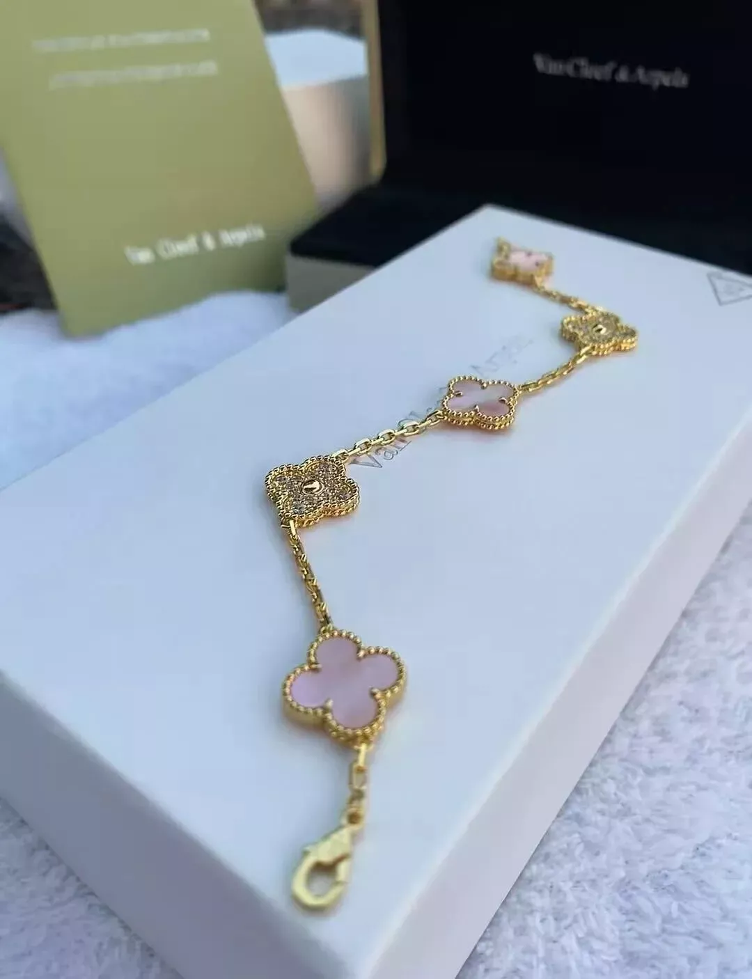 Van Cleef & Arpels Vintage Alhambra Bracelet 5 motifs 18K Yellow Gold Bracelet