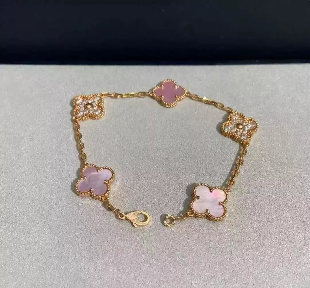 Van Cleef & Arpels Vintage Alhambra Bracelet 5 motifs 18K Yellow Gold Bracelet