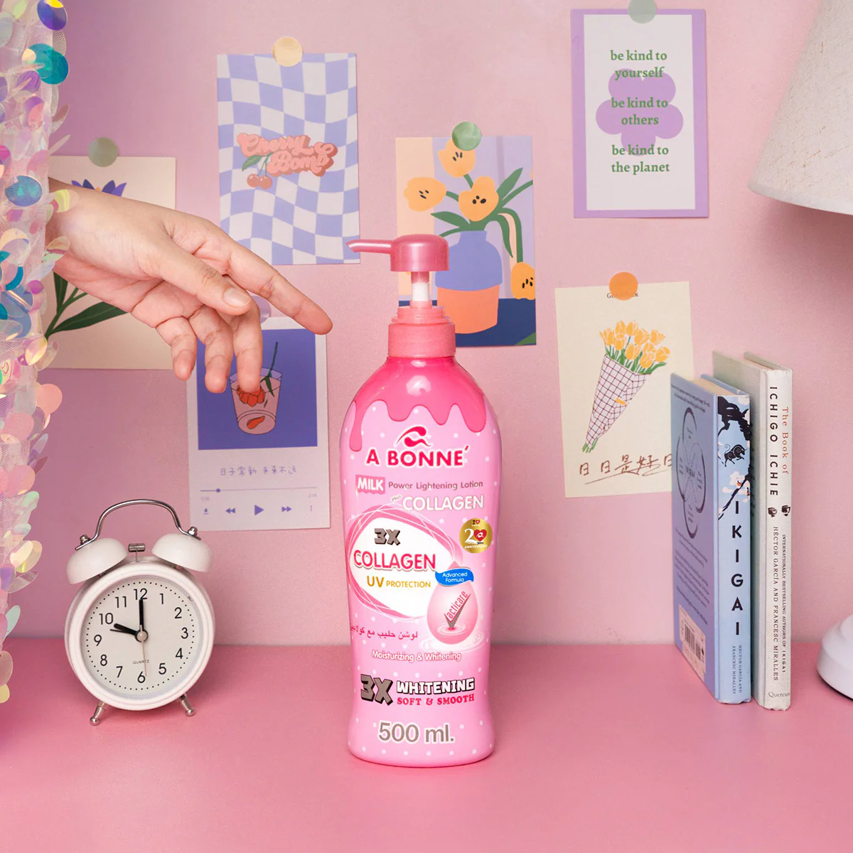 A Bonné Milk Power Lightening Lotion with Collagen | 500mL | Whitening & UV Protection for Smooth, Radiant Skin