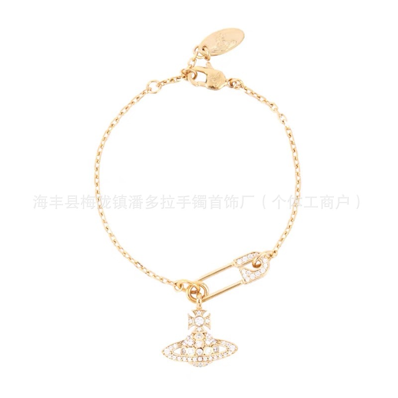 Empress Dowager Saturn Pearl Bracelet Pair Pins Full Diamond Saturn 925 Silver High Version No Falling Counter Inspection