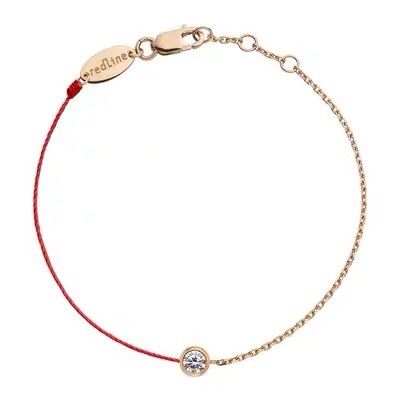 High Version CNCRedlineV Gold French Red Rope Benmingnian Woven Bracelet 18K Gold Men and Women Couple Hand Rope