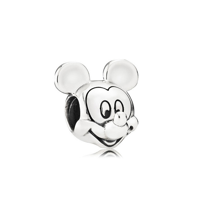 pan luxuryreplica S925 Silver Mouse Beads Di Sini Series Fixed Buckle Full Diamond Mickey Minnie DIY Accessories Beads