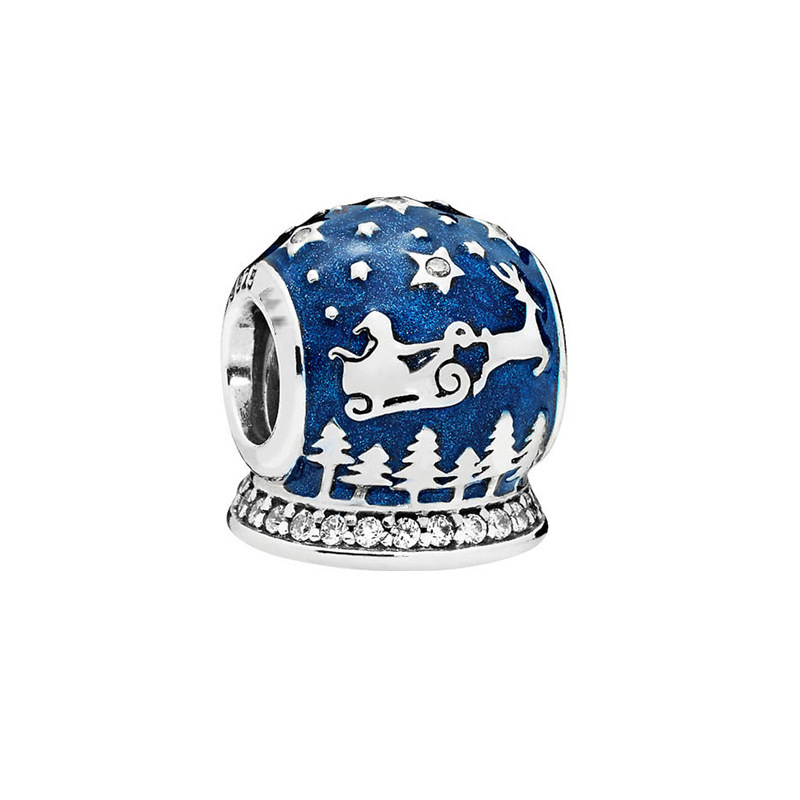 pan luxuryreplica 925 Silver Blue Series Heart of the Sea Dreamcatcher Hollow Pumpkin Car Hangers Beaded Beads