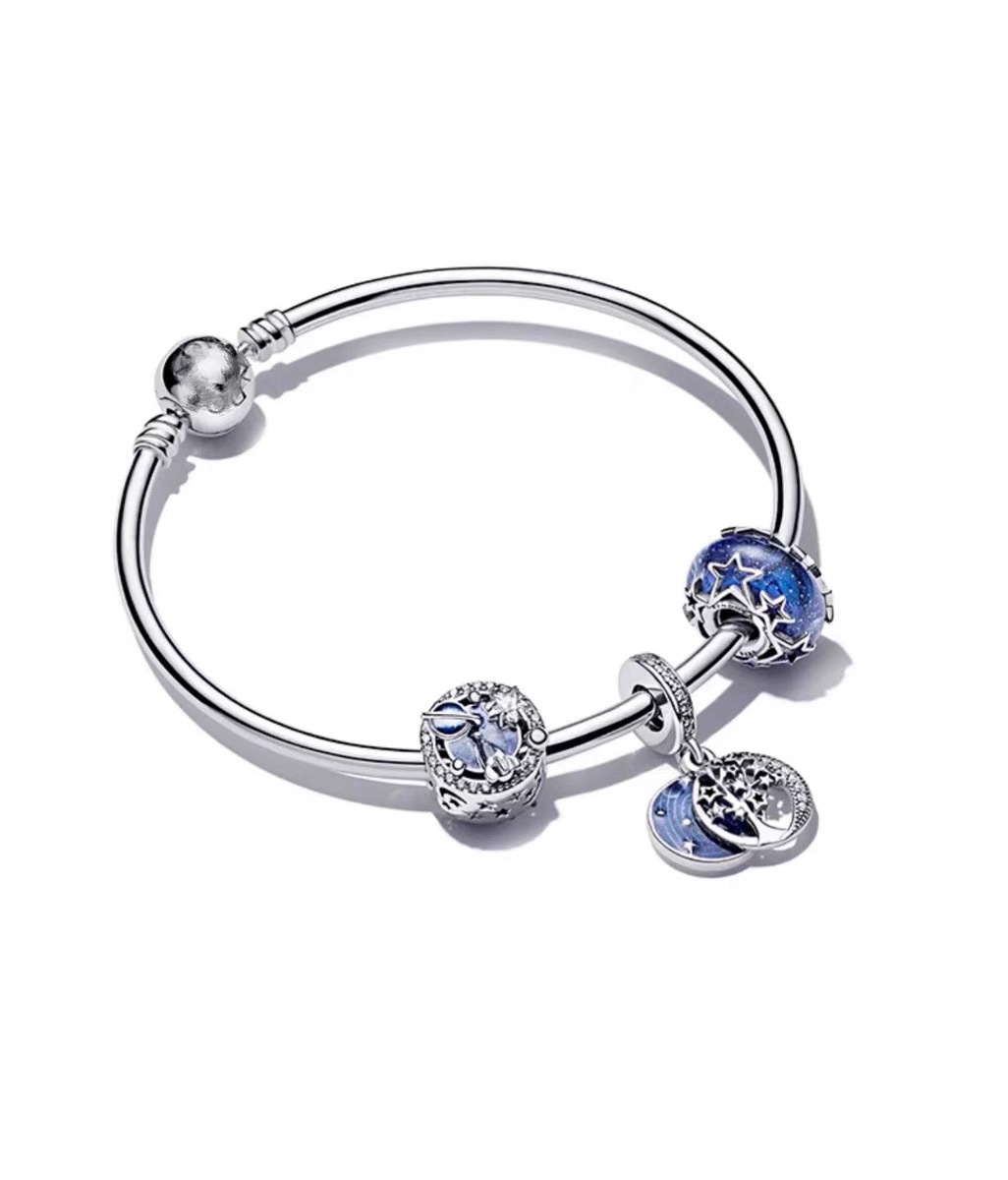 High version cross-border pan luxuryreplica 925 sterling silver bracelet women's beaded DIY loose bead pendant bracelet suit