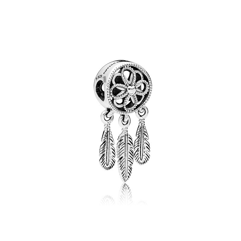 pan luxuryreplica 925 Silver Blue Series Heart of the Sea Dreamcatcher Hollow Pumpkin Car Hangers Beaded Beads