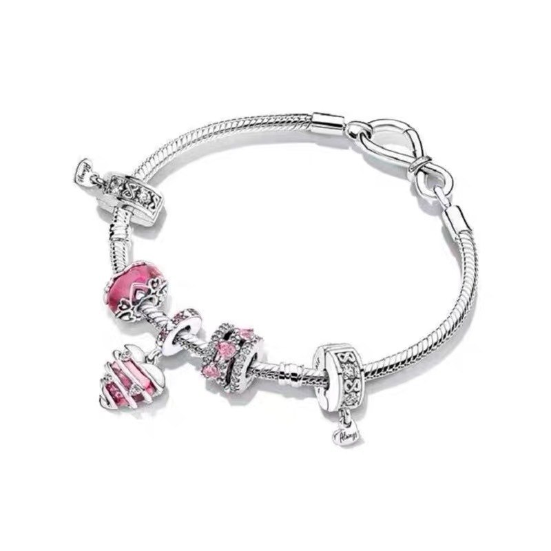 High Version pan luxuryreplica Bracelet 925 Sterling Silver Blue Ocean Series DIY Beaded Beaded Bracelet Fashion Hot Selling