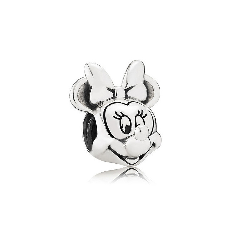 pan luxuryreplica S925 Silver Mouse Beads Di Sini Series Fixed Buckle Full Diamond Mickey Minnie DIY Accessories Beads