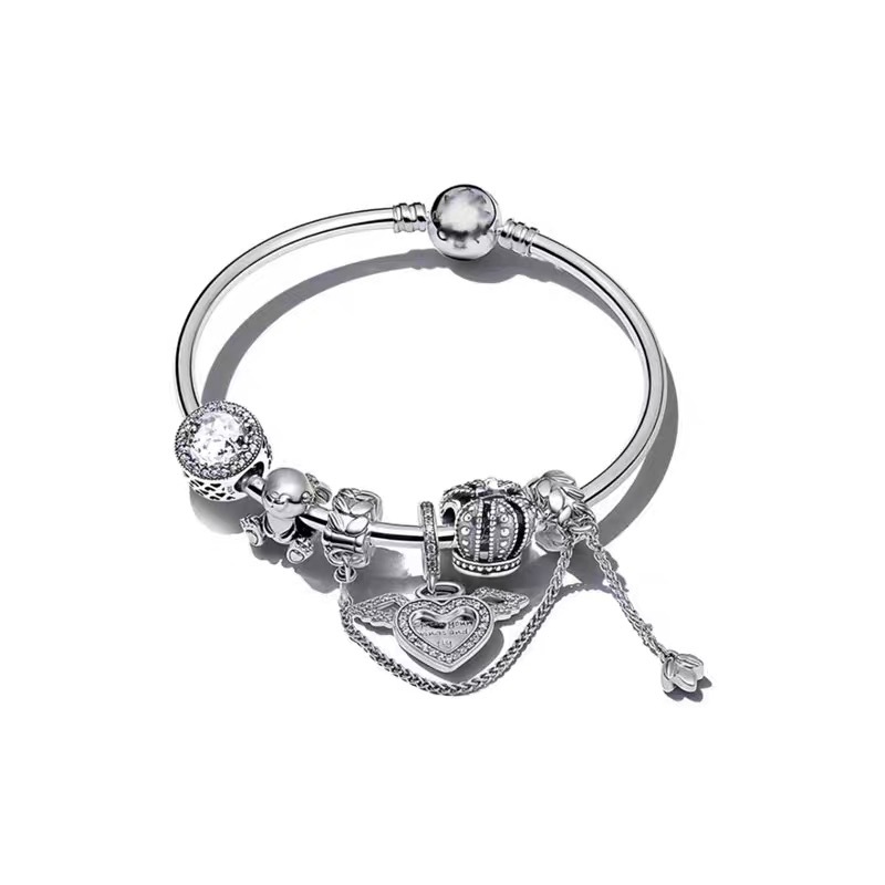 High Version pan luxuryreplica Bracelet 925 Sterling Silver Blue Ocean Series DIY Beaded Beaded Bracelet Fashion Hot Selling