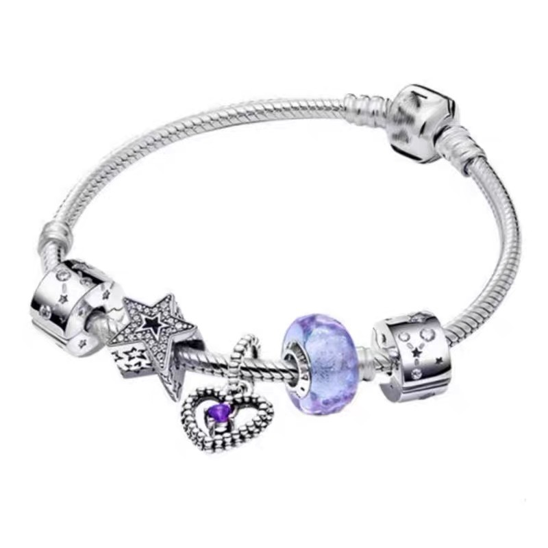 High Version pan luxuryreplica Bracelet 925 Sterling Silver Blue Ocean Series DIY Beaded Beaded Bracelet Fashion Hot Selling